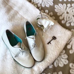 ADORABLE mint green loafers, genuine leather